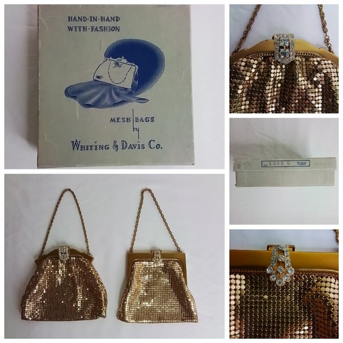 Whiting & Davis ゴールド バッグ Vintage Whiting & Davis Gold Bag
