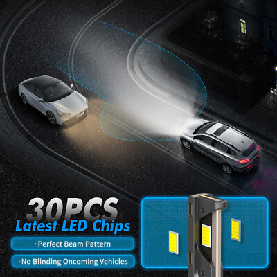 BEVINSEE D1S D1R LED Headlight Bulbs High/Low Beam 80W 8000LM 6000K HID Replace