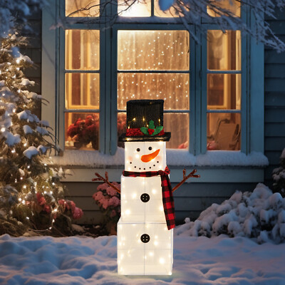3 FT Lighted Snowman Outdoor Christmas Decoration with 75 LED Warm White Lights