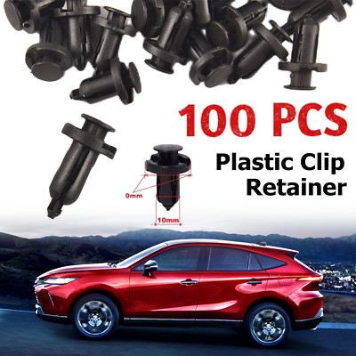 100pcs 10mm Bumper Clips Auto Cars Hole Retainer Rivets Fastener Fender Push Pin
