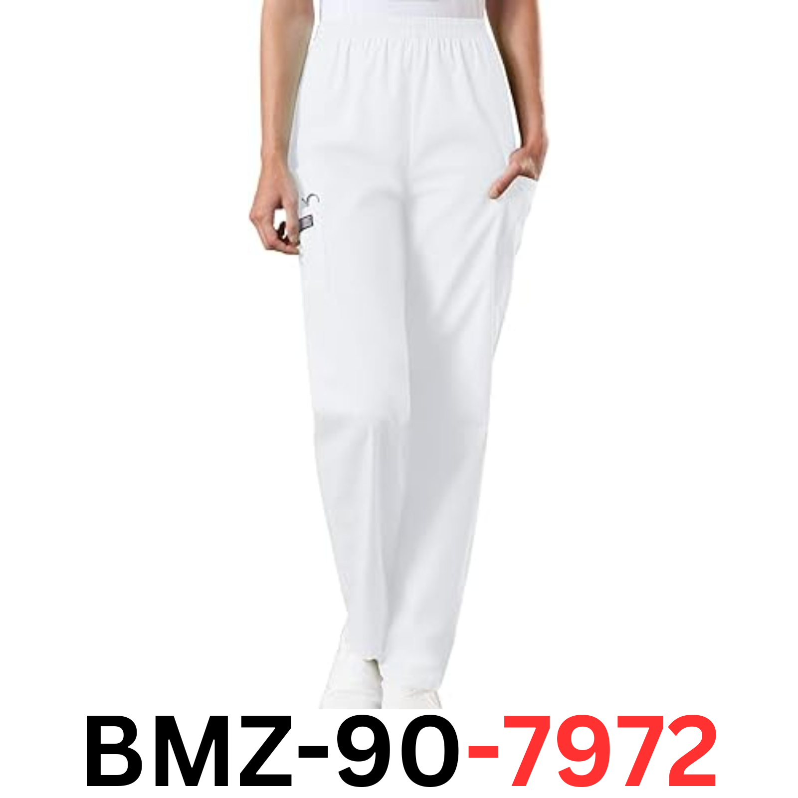 Cherokee Women's Workwear Elastic Waist Cargo Scrubs Pant, White, 5X-Large