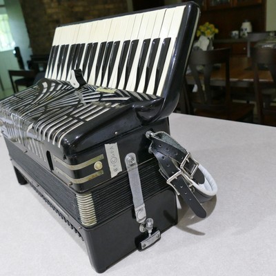 Vintage Castelli Accordion Black 41/120 Harness & Case ~ Made In Italy # A.01488