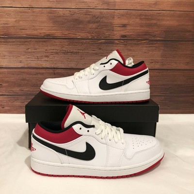 air jordan 1 low gs white gym red black