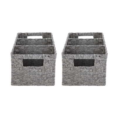 Storage Basket Set With Handles,3-Compartment