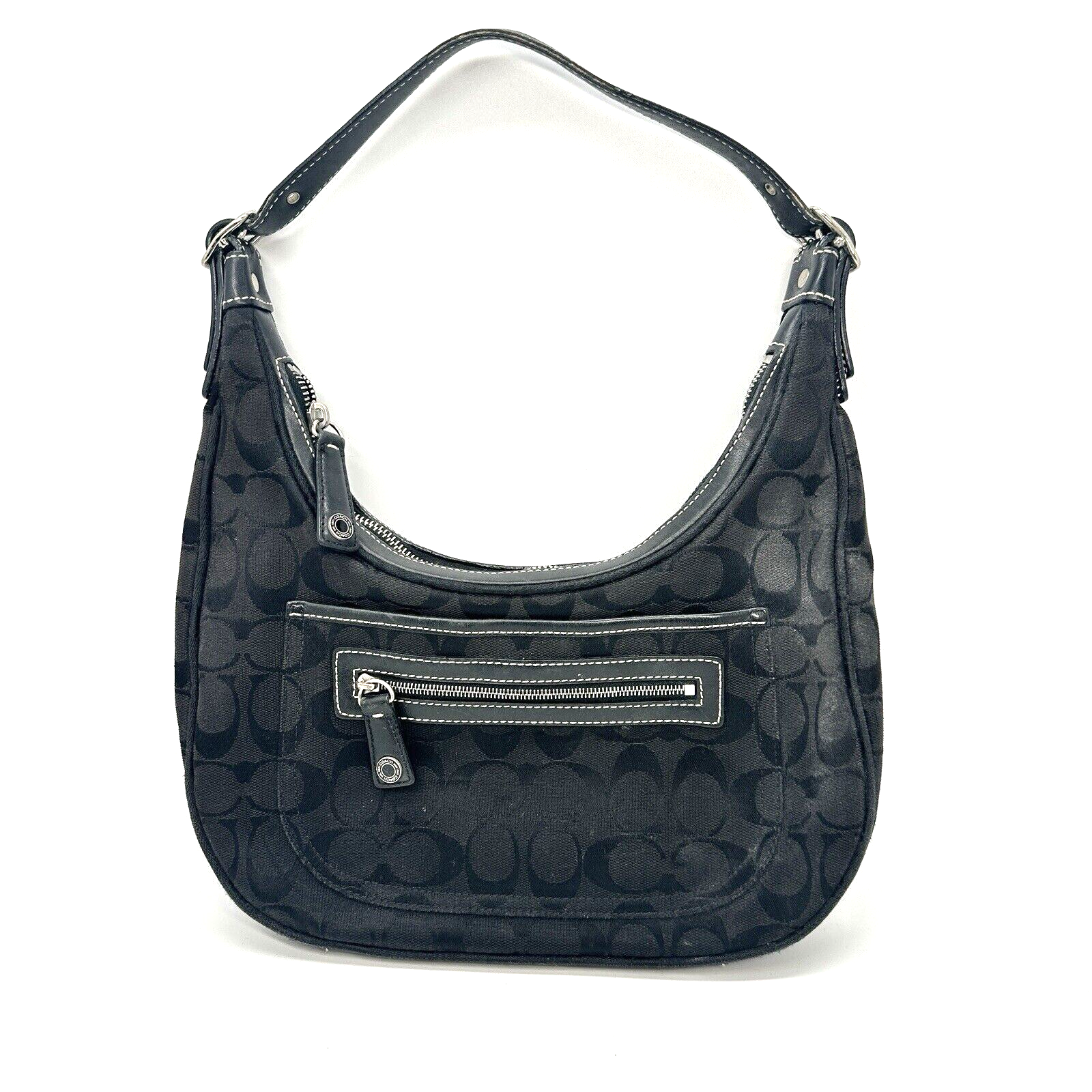 Authentic Y2K Coach Signature Jacquard Small Hobo Shoulder Authentic Y2K Coach Signature Jacquard Small Hobo Shoulder