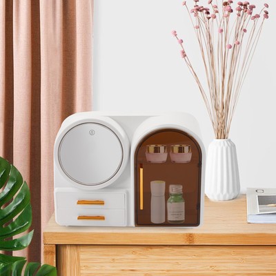 Combined Cosmetic Large Capacity Storage Box Multi Function With USB LED Light