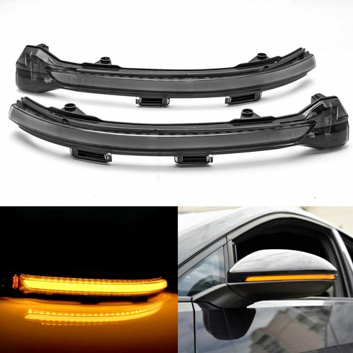 Smoked LED Side Mirror Turn Signal Sequential Lights For VW Golf GTI MK7 2015-19