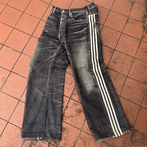 Y-3 Yohji Yamamoto Adidas SS04 3 Strip Spotted Horse Denim Y-3 Yohji Yamamoto Adidas SS04 3 Strip Spotted Horse Denim