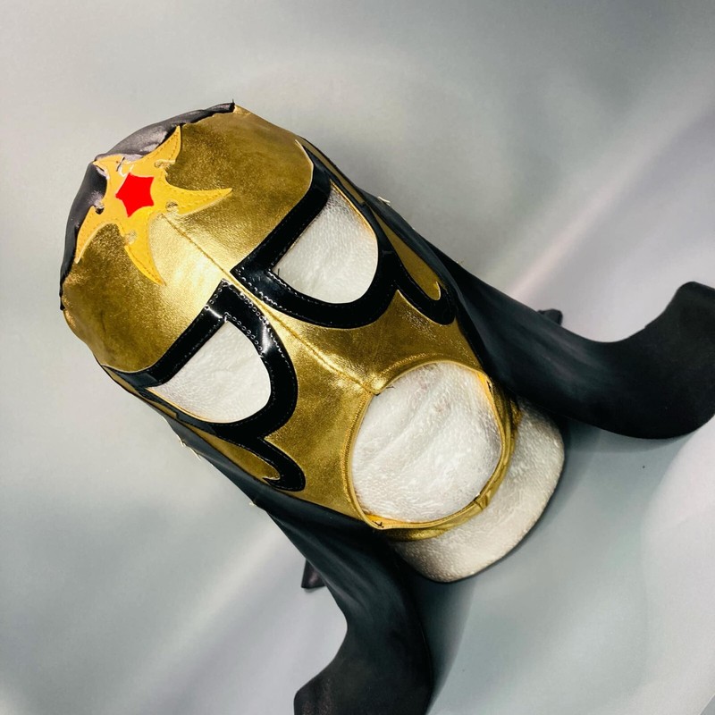 Pentagon Kids Wrestling Luchador Costume Cosplay Mask Black & Gold