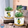 Sunflower Succulent Plant Pots 3 Inch Ceramic Cactus Flower Pots Personalized Initials R Sunflower Gifts for Women Mom Sister,Birthday Housewarming,Wedding,Window Garden Desk Decor