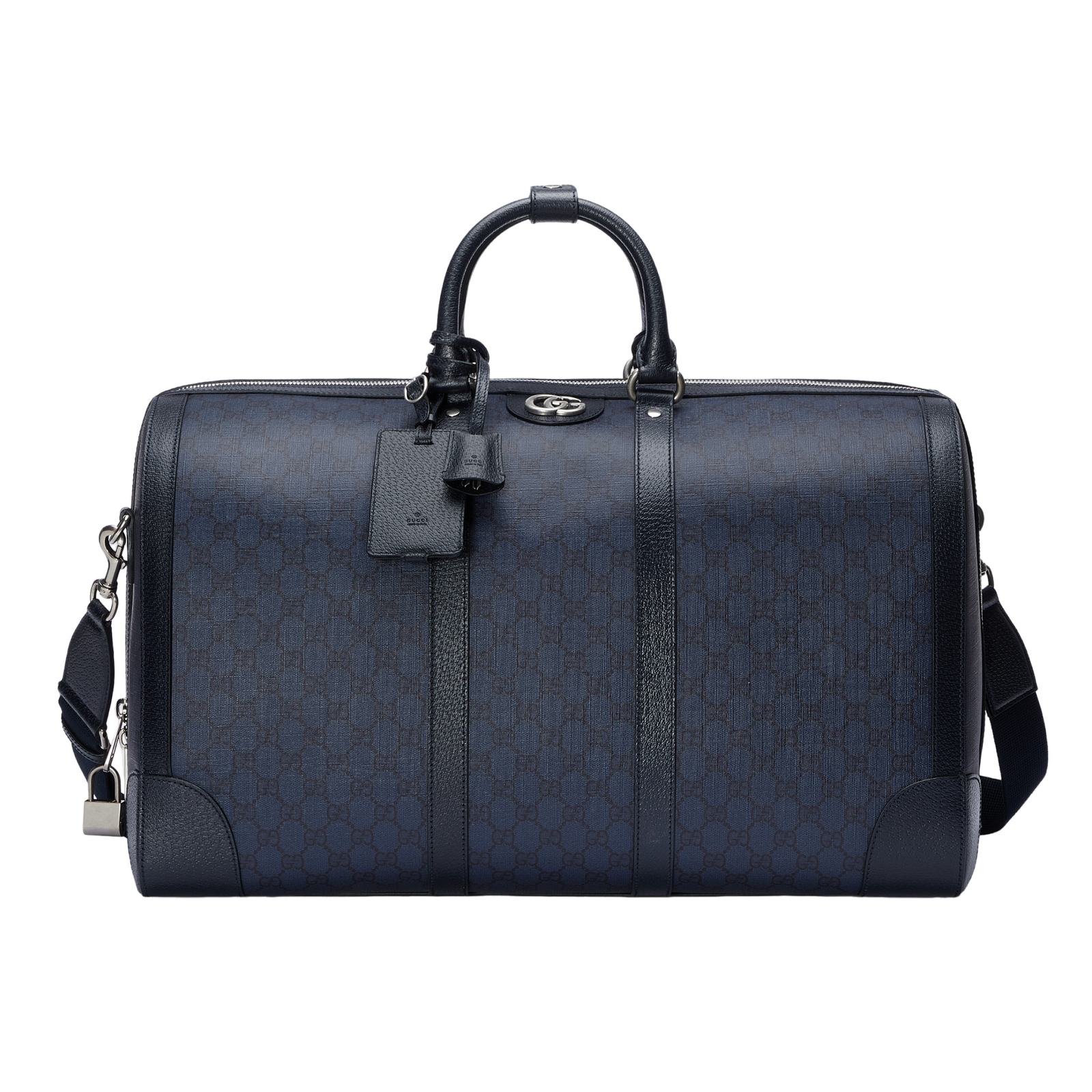 GUCCI Ophidia Large $2980 Blue/Black GG Duffle Bag New And