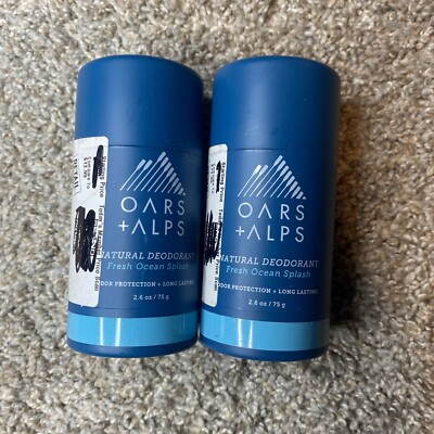 2x OARS + ALPS Natural Deodorant Fresh Ocean Splash 2.6oz For Men or Women