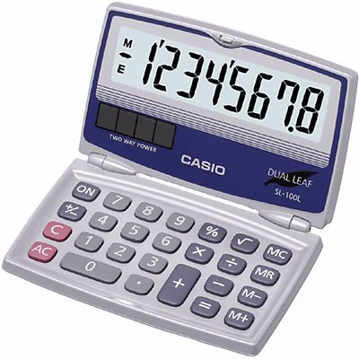 Casio SL-100L Easy to Read Foldable Solar Calculator