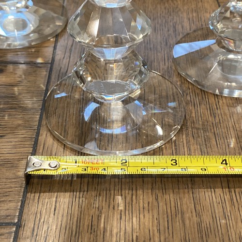 Crystal 8.5&rdquo; Ball Candle Holder Pin Type SET of 4 Nice Heavy Quality