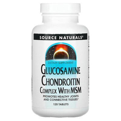Source Naturals Комплекс глюкозамина и хондроитина с МСМ 120 таблеток без молочных продуктов,