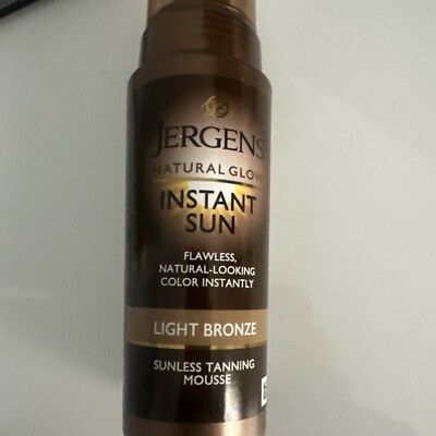 Jergens Natural Glow INSTANT SUN Sunless Tanning Mousse LIGHT BRONZE 6 oz