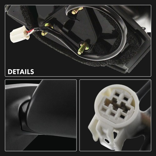 2x Driver & Passenger Black Power Heated w/ 8-Pin Mirror for Honda Accord 18-22