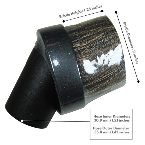 MaximalPower Vacuum Attachments Accessories Cleaning Kit Brushes for 1 1/4" Hose