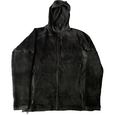 Mountain Hardwear Desna Grid Fleece Full Zip Hoody Men's Size Large Black Hike