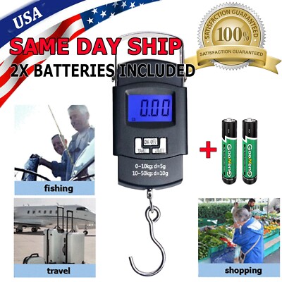 Portable Travel LCD Digital Hanging Luggage Scale Electronic Weight 110lb / 50kg