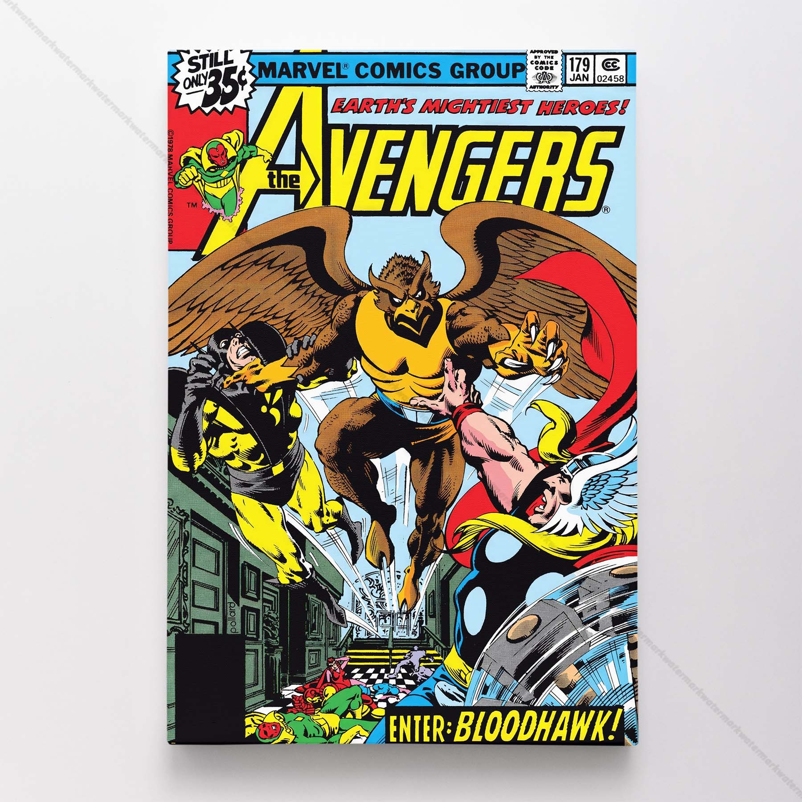 Avengers #179 Poster Canvas Mightiest Heroes Marvel Comic Book Art Print