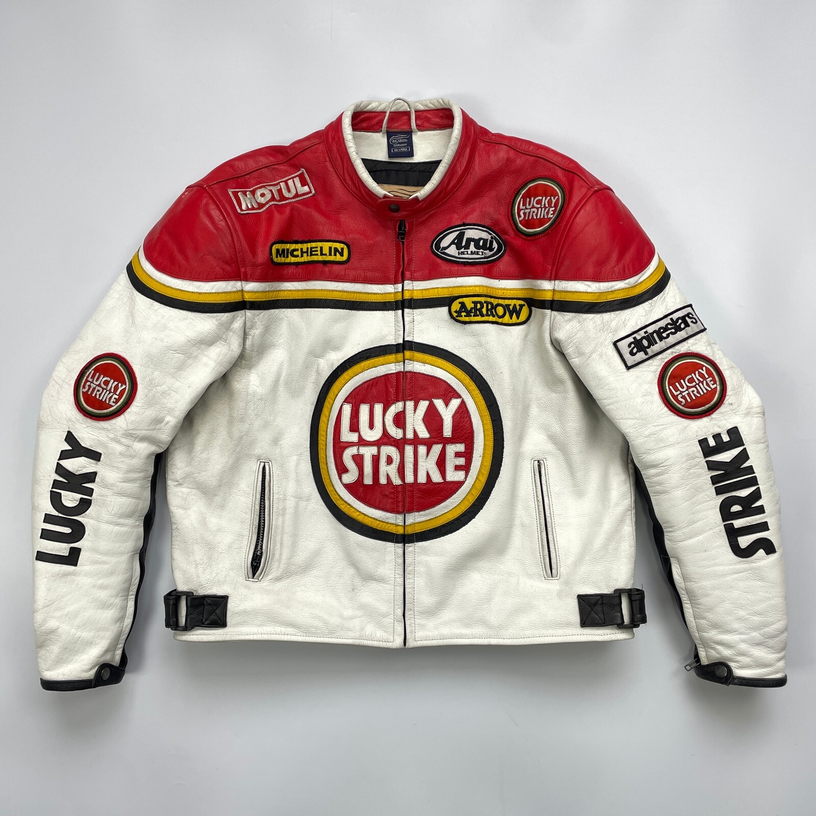 Vintage Lucky Strike Motorcycle Protective Jacket Ricardys
