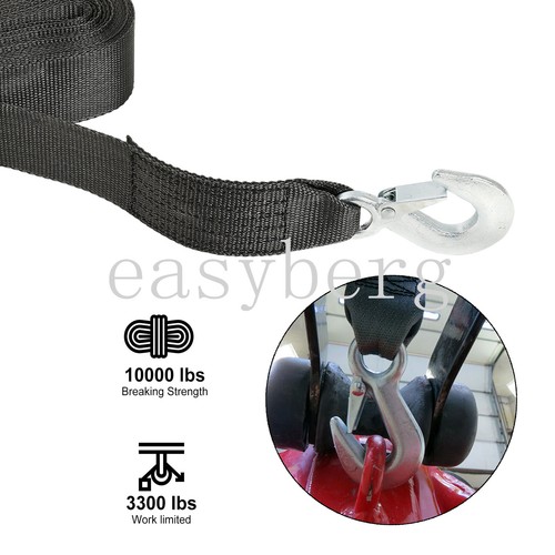 Deluxe Boat Trailer Replacement Winch Strap 2"x20' Safety Snap Hook 10000LBS Max