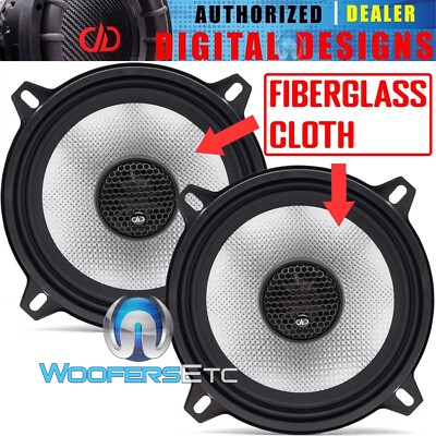 DD AUDIO D-X5.25b FIBERGLASS 5.25'' 210W COAXIAL 2-WAY SILK TWEETERS CAR SPEAKERS