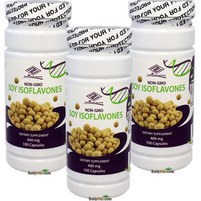 3 x NuHealth Pure Natural Soy Isoflavones 400 мг 100 капсул свежего производства США