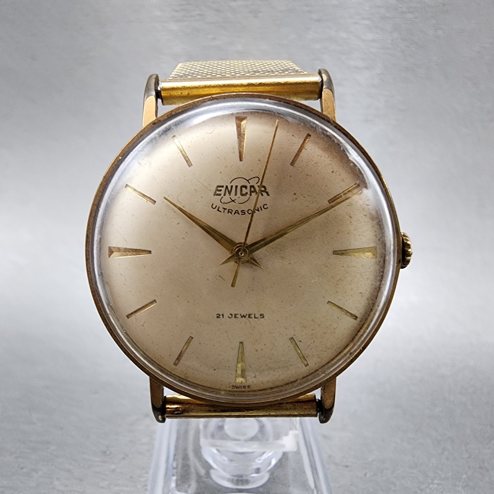 ENICAR ULTRASONIC 21jewels 手巻き A1711 Enicar Ultrasonic A1711 Hand-Wound 21 Jewels Antique Watch