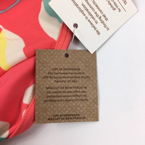 Tea Collection Halter Tie Passionfruit Ruffle Tankini Swim Top Guava Coral Sz 10