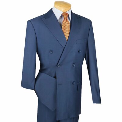VINCI Men's Blue Double Breasted 6 