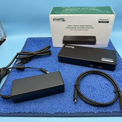 NEW Plugable USB C Triple Display Docking Station with Laptop Charging UD3900PDZ