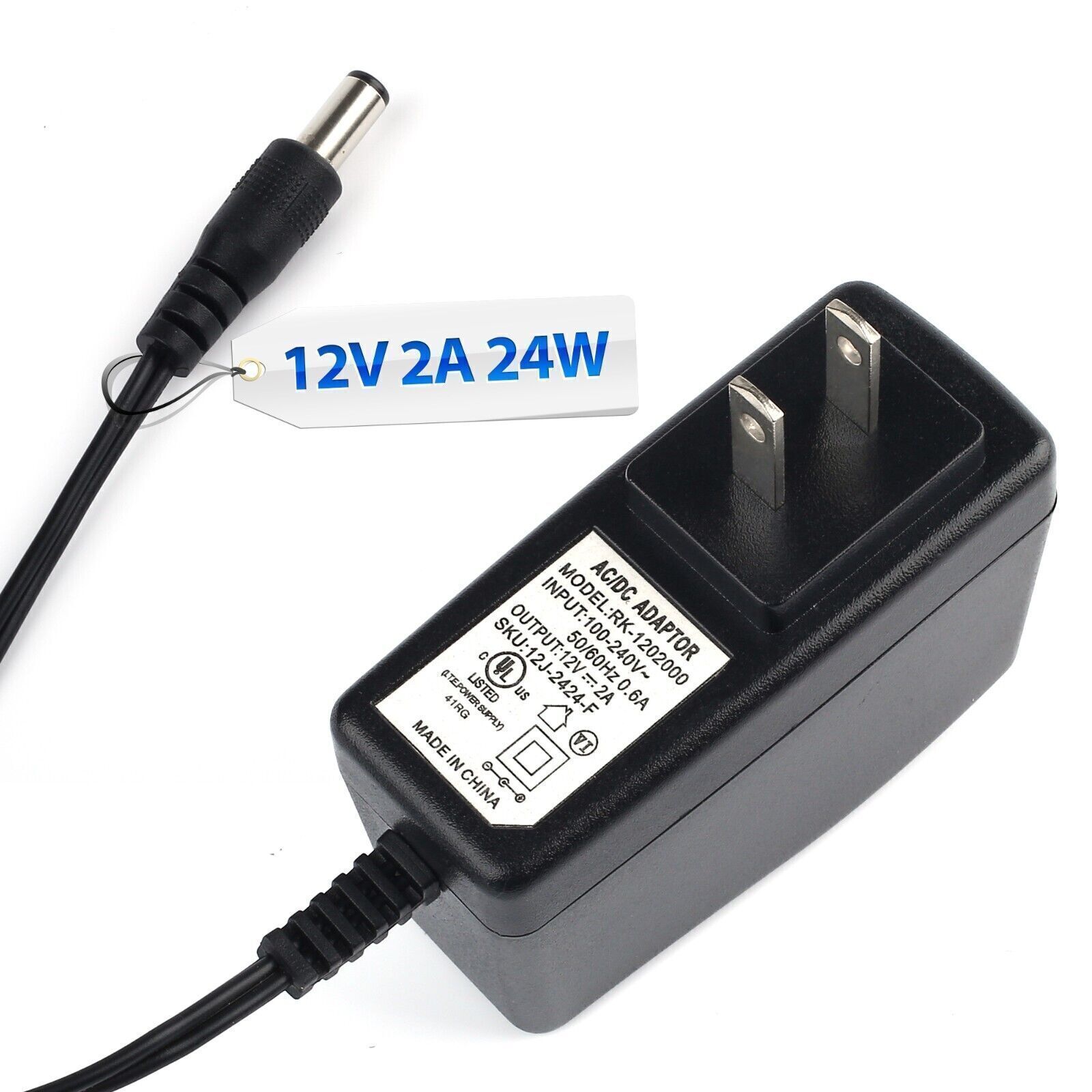 New 12V 2A  Power Supply AC to DC Adapter for 5050 LED Strip Light USA