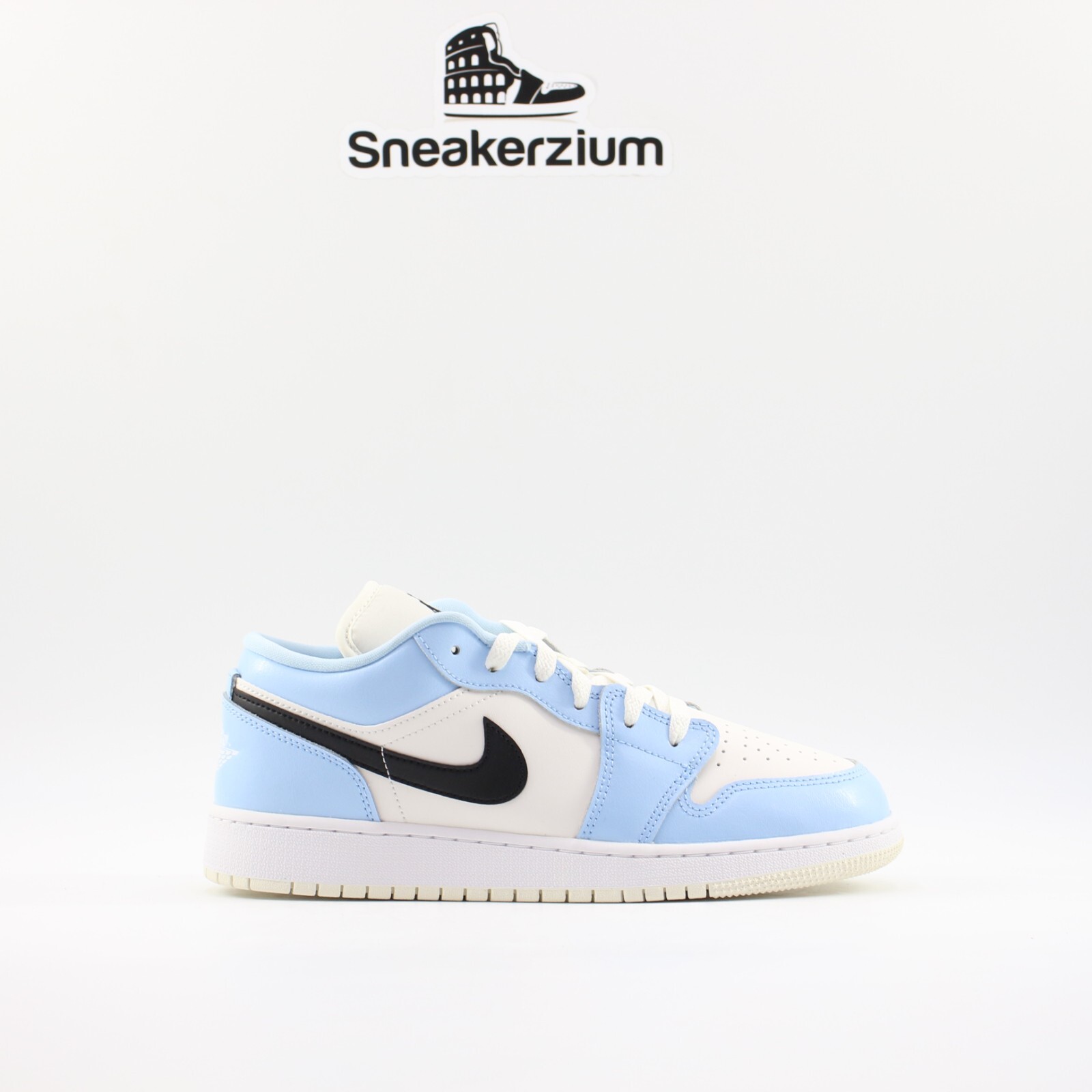 

Nike Air Jordan 1 Low Ice Blue Black Sail White 554723-401 GS Новый, Синий, Air Jordan 1 Low