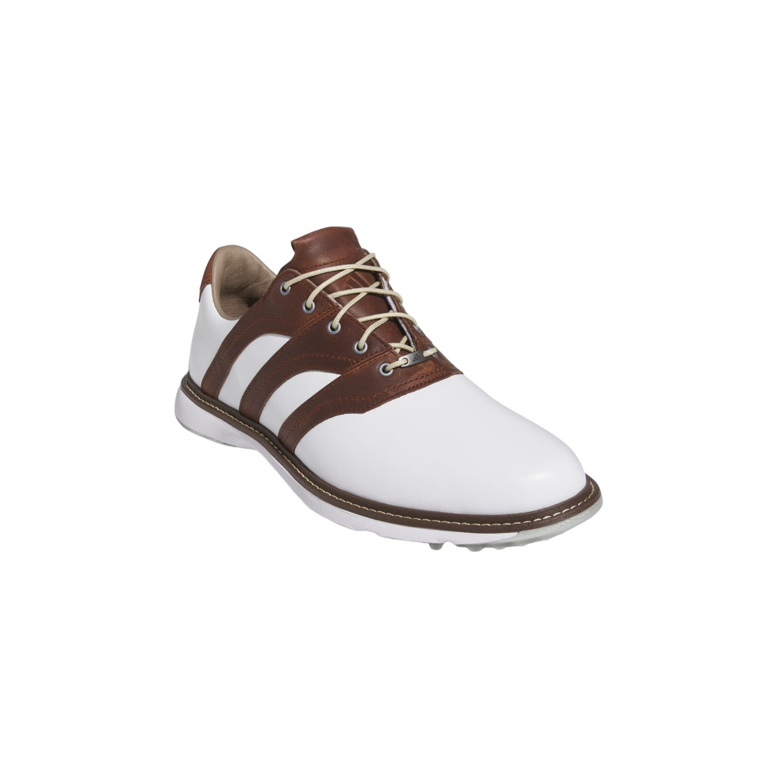 Men's Adidas White Brown Leather MC Z-Traxion Spikeless Golf