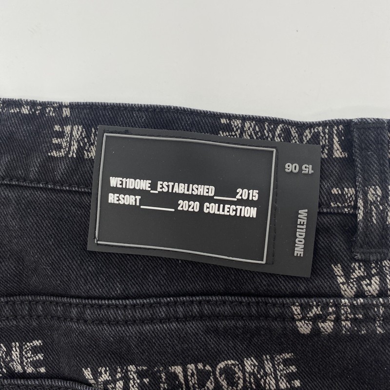 We11done Jean Jacket & Jeans Dark Wash Graffiti Spell Out