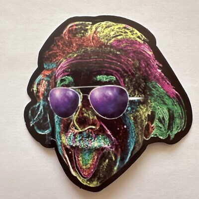 Einstein Sticker Trippy Neon Waterproof