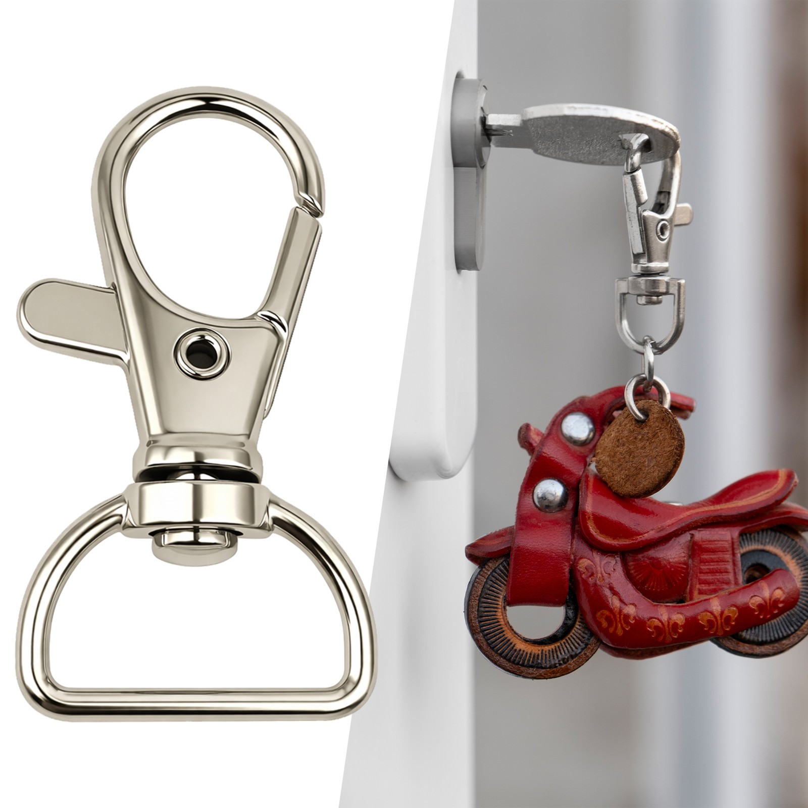 Lobster Claw Keyring Clasp Swivel Hook Metal 15mm 20mm for Bag Webbing Strap