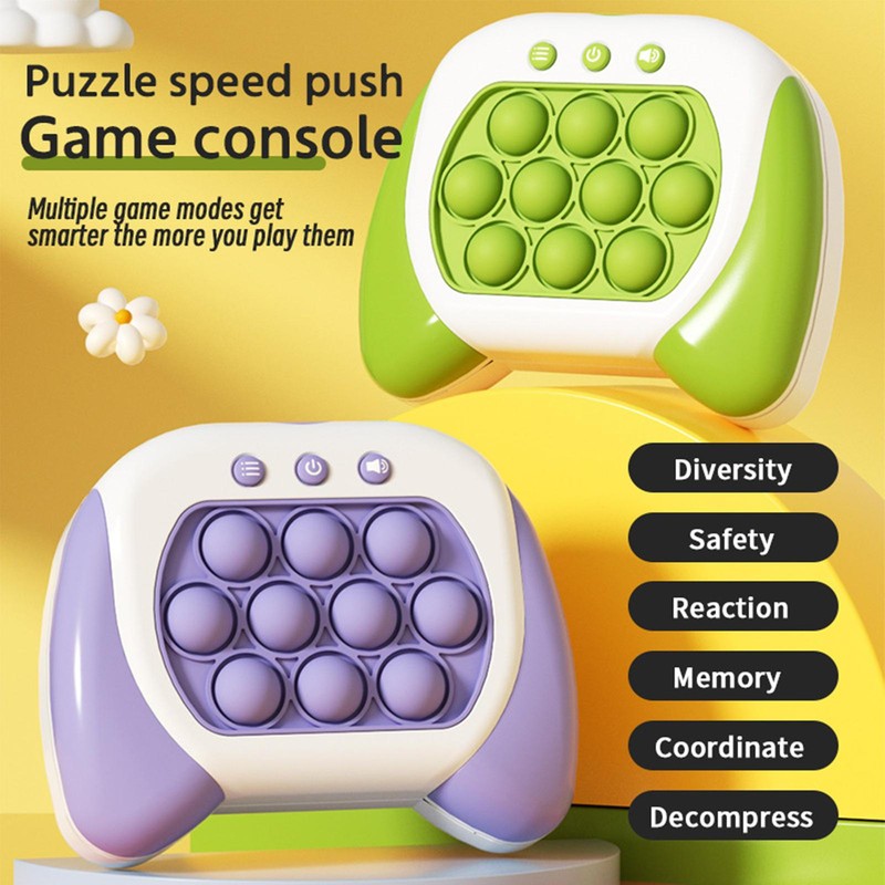 Quick Push Bubbles Game Console Decompression Whack-a-mole Fidget Sensory Toy