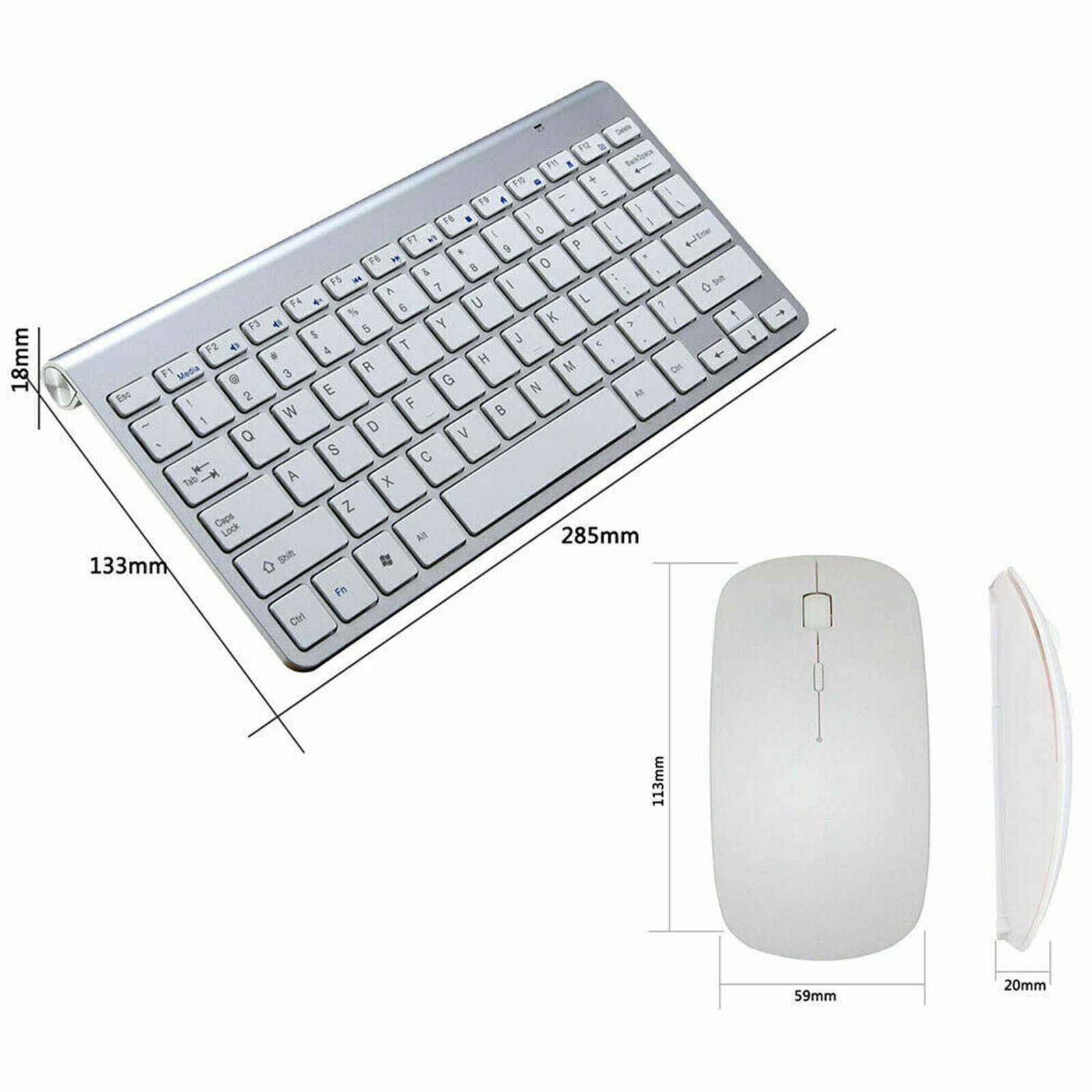 Wireless Keyboard And Mouse Combo Set USB Mini 2.4Ghz For Mac Apple PC Computer