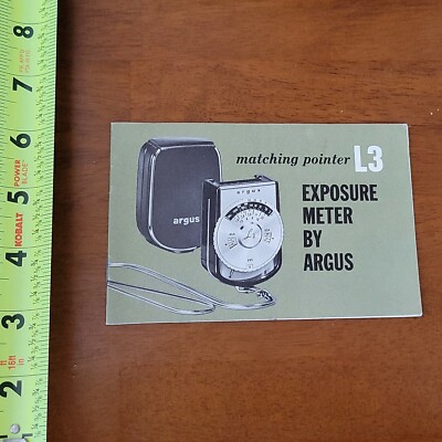 MATCHING POINTER L3 ARGUS EXPOSURE METER MANUAL OLD VINTAGE #2