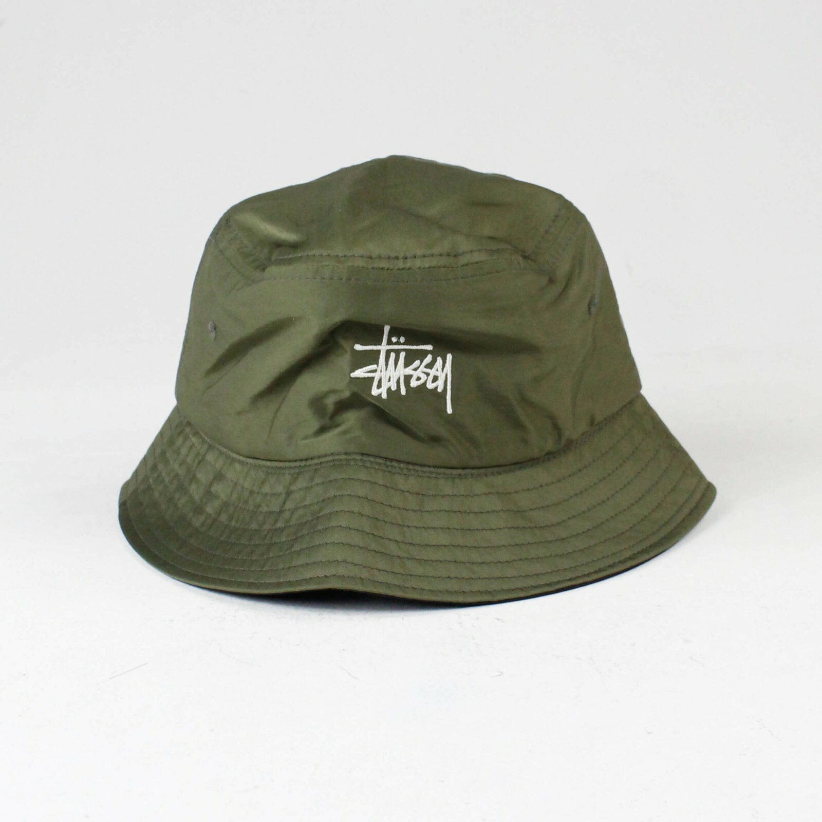 stussy green bucket hat