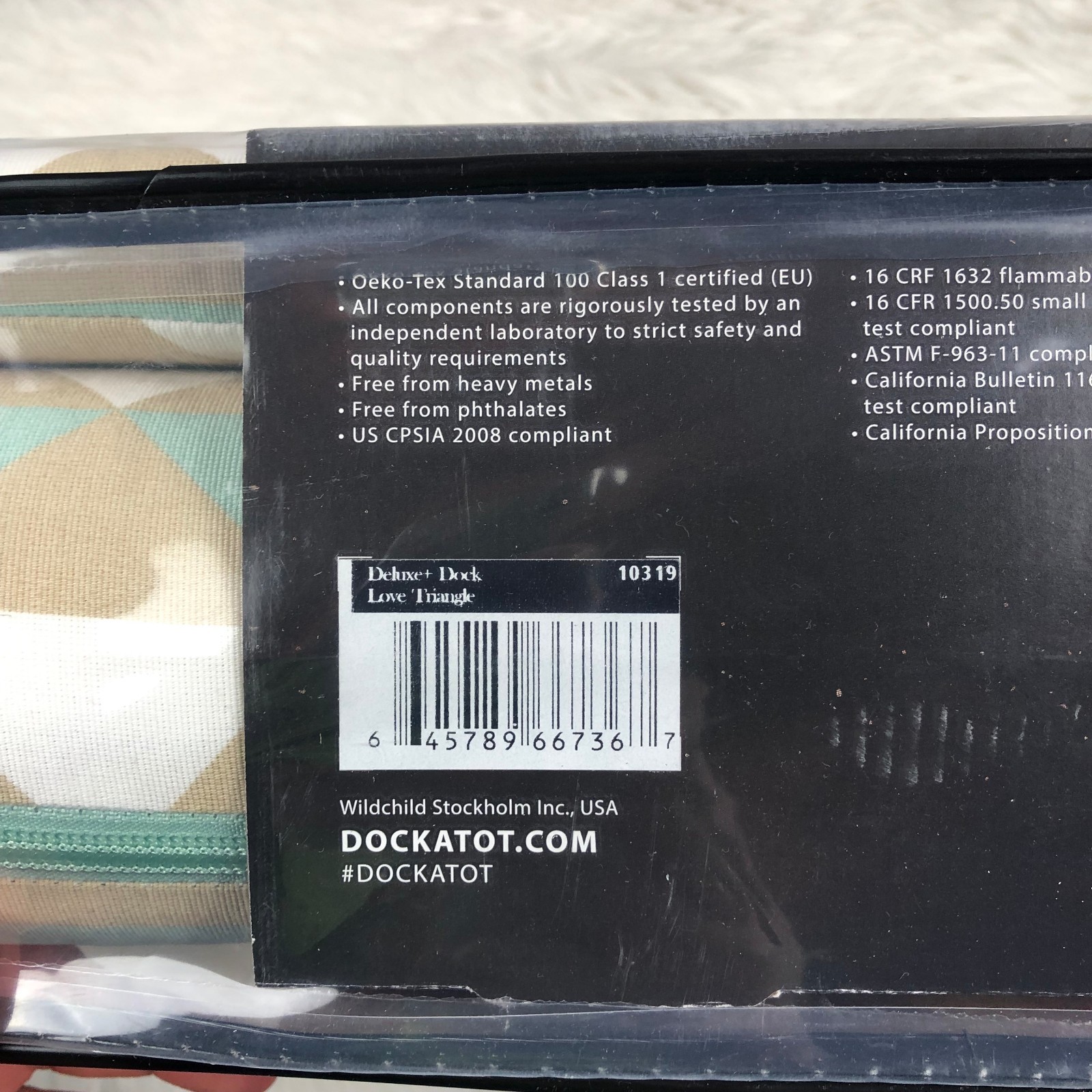 Dockatot Deluxe 0-8 Months Love Triangle New gender neutral $185 blue tan