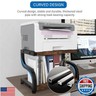 PUNCIA 2 Tiers Small Retro Wood Home Office Desktop Printer Stand Laser Printer Copier Stand with Storage Rustic Tabletop Heavy Duty Organizer Rack Shelf Desk Dual for Small Space Double Tiers Tray