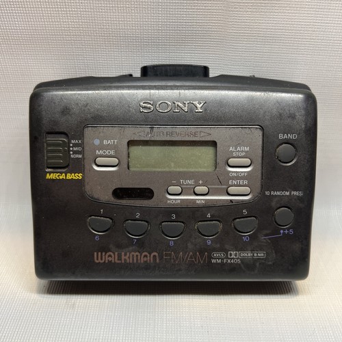 Sony Walkman FM/AM Cassette WM-FX405 FOR PARTS NEEDS REPAIR