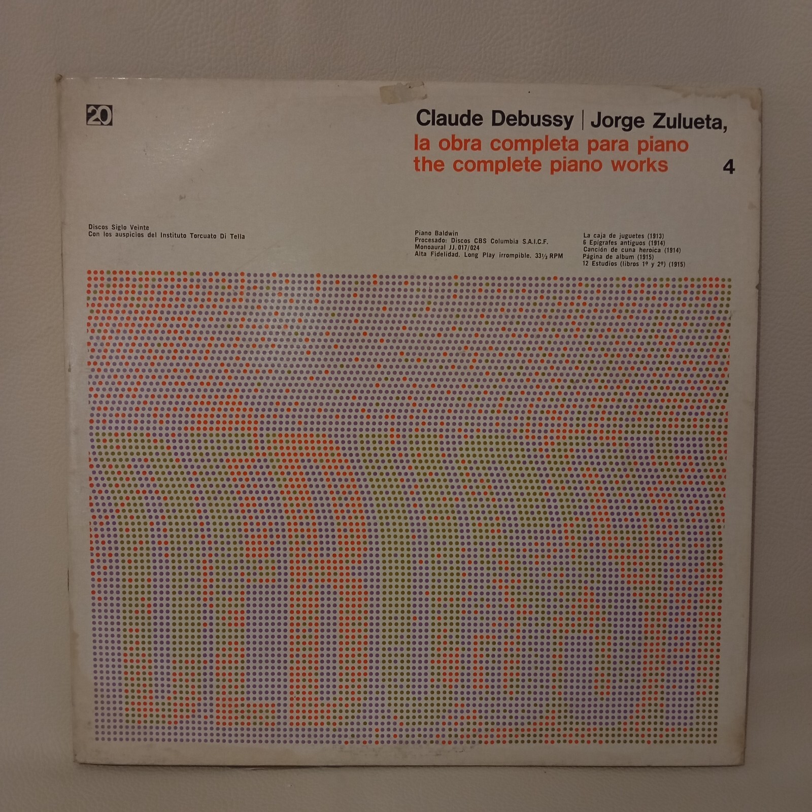 Claude Debussy complete piano works レコード CLAUDE DEBUSSY / JORGE ZULUETA THE COMPLETE PIANO WORKS 4