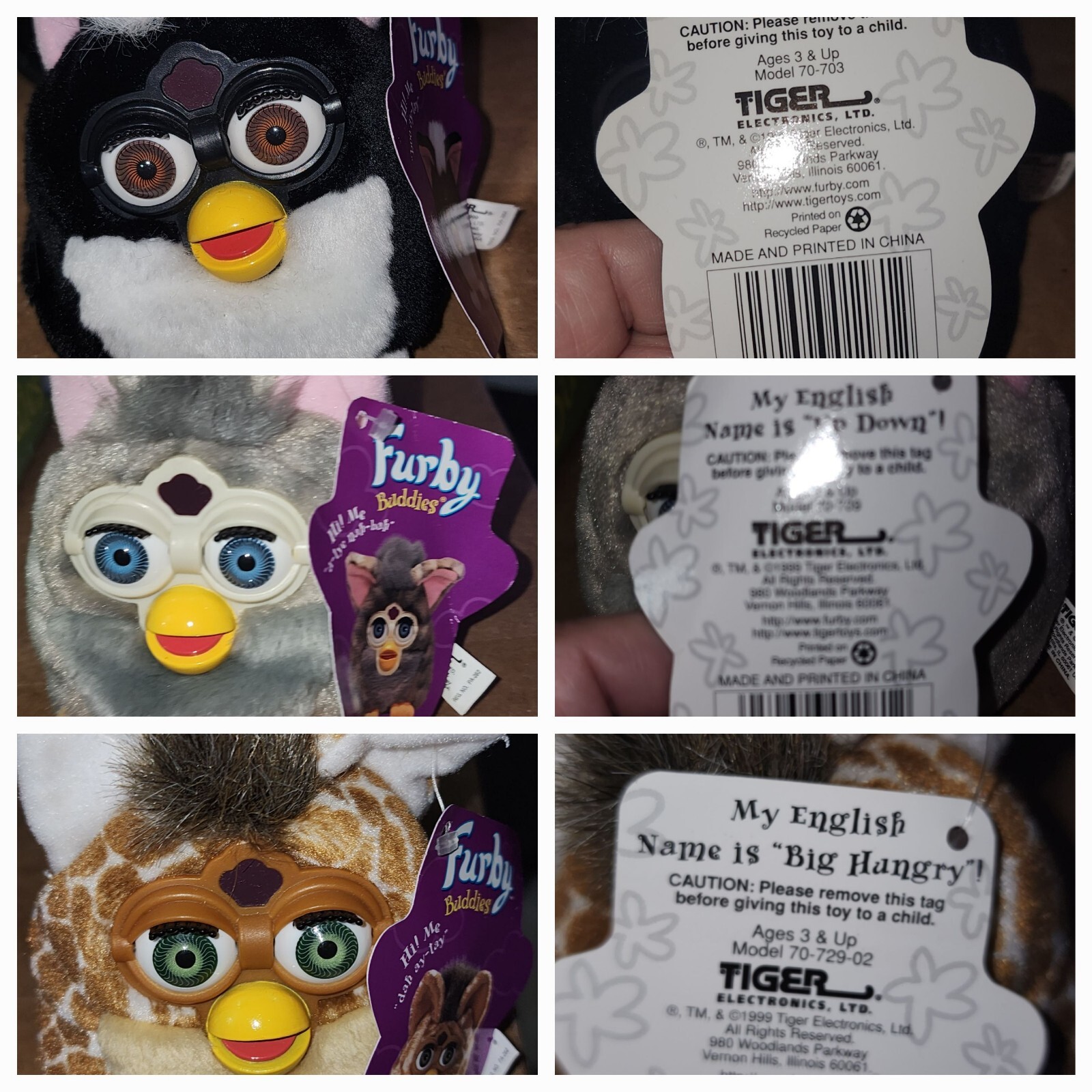 PICK YOUR MINT VINTAGE FIRST GENERATION 1999 FURBY BEANIE BUDDIES NEW