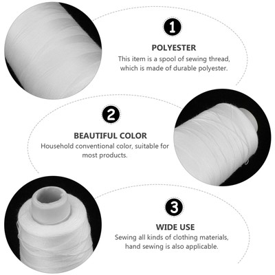 white thread White Embroidery Thread Plastic Core Sewing Thread Roll
