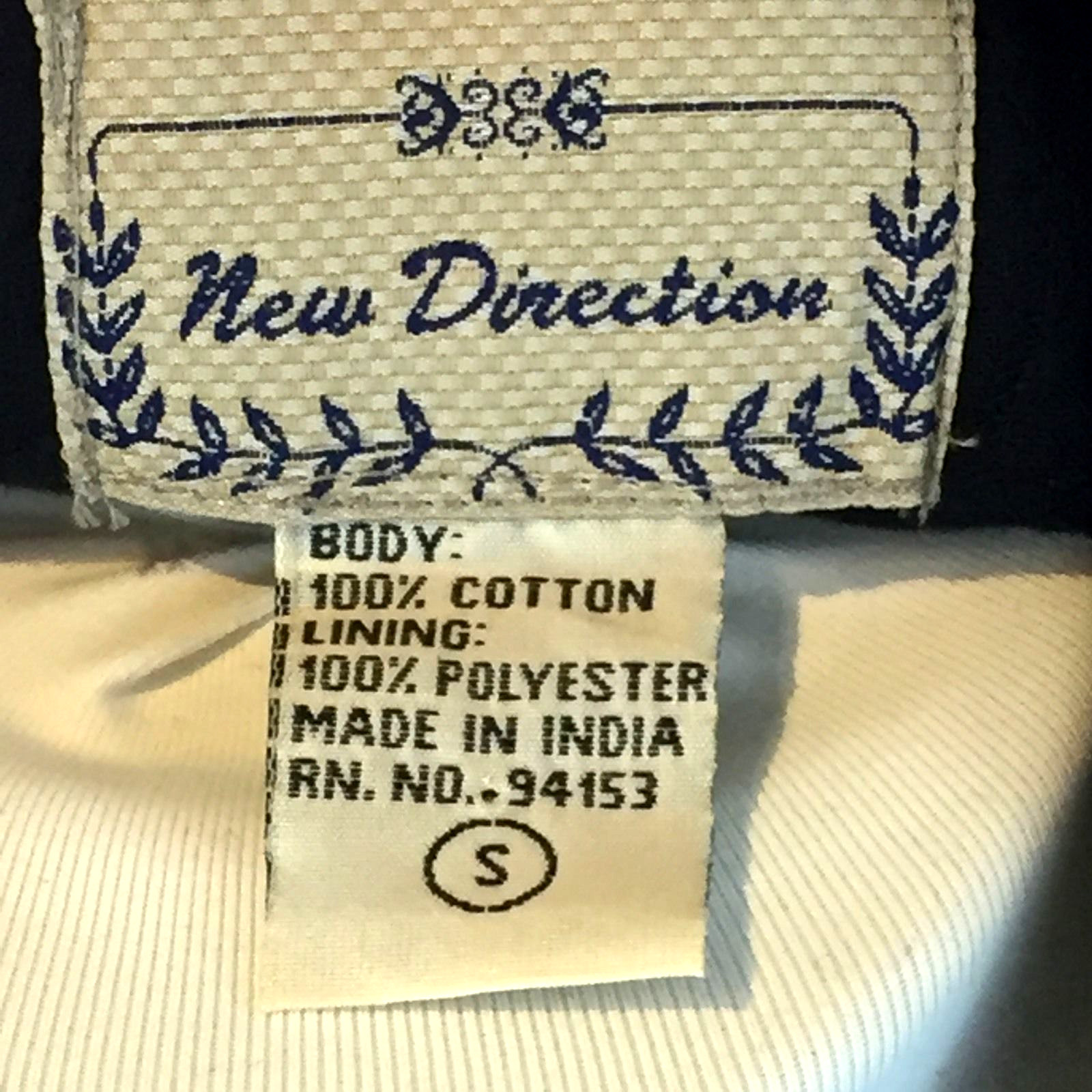 New Direction Sport Jacket Ladies Black Cotton Bejeweled Trim Sz Small NWT Lined